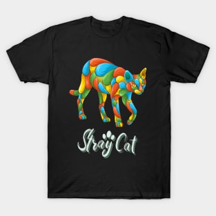 Stray Cat Colorful T-Shirt